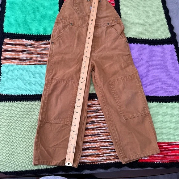 double knee Bib overall Carhartt brown size 5 kids - Picture 3 of 6